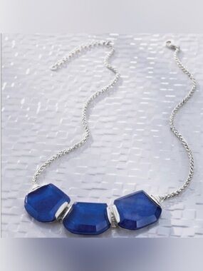 Silpada Blue Faceted Trio Necklace